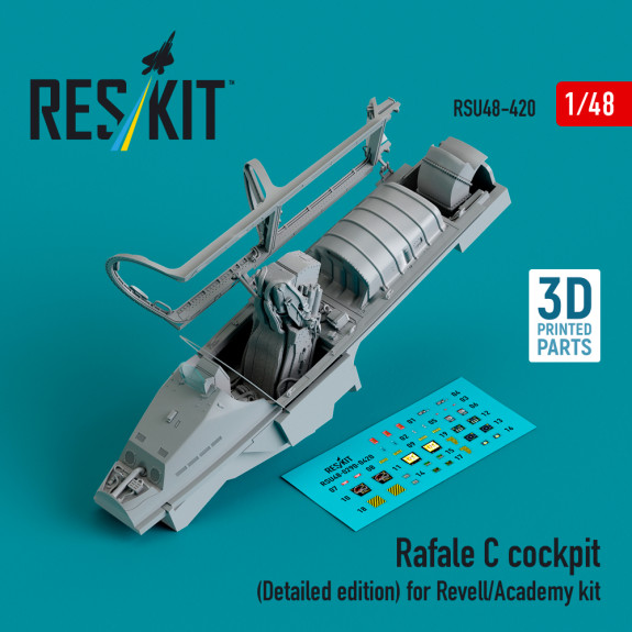 Shop Rafale C cockpit (Detailed edition) for Revell/Academy kit (3D printed) (1/48) Scale Plastic Models Kits. Accessories and Resin Parts. Reskit online Store