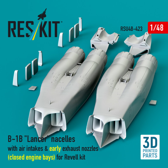 Shop B-1B "Lancer" nacelles with air intakes & early exhaust nozzles (сlosed engine bays) for Revell kit (3D Printed) (1/48) Scale Plastic Models Kits. Accessories and Resin Parts. Reskit online Store