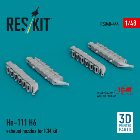 Shop He 111 H-6 exhaust nozzles for ICM kit (3D printed) (1/48) Scale Plastic Models Kits. Accessories and Resin Parts. Reskit online Store