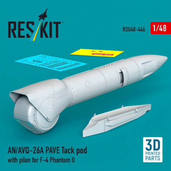 Shop AN/AVQ-26A PAVE Tack pod with pilon for F-4 Phantom II (3D Printed) (1/48) Scale Plastic Models Kits. Accessories and Resin Parts. Reskit online Store