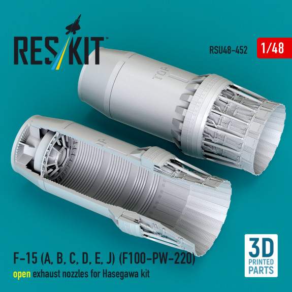 Shop F-15 (A, B, C, D, E, J) (F100-PW-220) open exhaust nozzles for Hasegawa kit (3D Printed) (1/48) Scale Plastic Models Kits. Accessories and Resin Parts. Reskit online Store