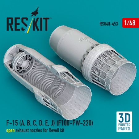 Shop F-15 (A, B, C, D, E, J) (F100-PW-220) open exhaust nozzles for Revell kit (3D Printed) (1/48) Scale Plastic Models Kits. Accessories and Resin Parts. Reskit online Store