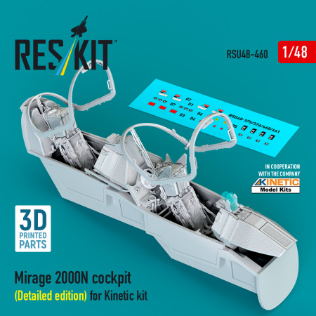 Shop Mirage 2000N cockpit (Detailed edition) for Kinetic kit (3D Printed) (1/48) Scale Plastic Models Kits. Accessories and Resin Parts. Reskit online Store