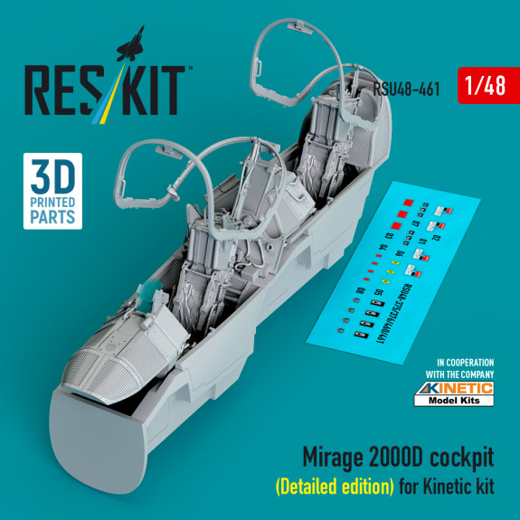 Shop Mirage 2000D cockpit (Detailed edition) for Kinetic kit (3D Printed) (1/48) Scale Plastic Models Kits. Accessories and Resin Parts. Reskit online Store
