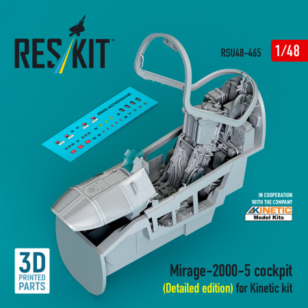 Shop Mirage-2000-5 cockpit (Detailed edition) for Kinetic kit (3D Printed) (1/48) Scale Plastic Models Kits. Accessories and Resin Parts. Reskit online Store