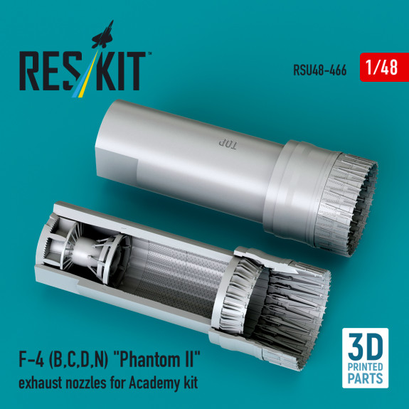Shop F-4 (B, C, D, N) "Phantom II" exhaust nozzles for Academy kit (3D Printed) (1/48) Scale Plastic Models Kits. Accessories and Resin Parts. Reskit online Store
