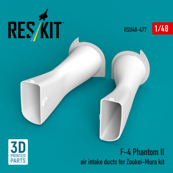 Shop F-4 Phantom II air intake ducts for Zoukei-Mura kit (3D Printed) (1/48) Scale Plastic Models Kits. Accessories and Resin Parts. Reskit online Store