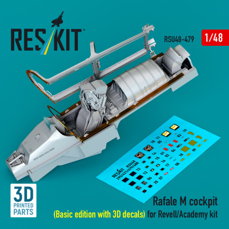 Shop Rafale M cockpit (Basic edition with 3D decals) for Revell/Academy kit (3D printed) (1/48) Scale Plastic Models Kits. Accessories and Resin Parts. Reskit online Store