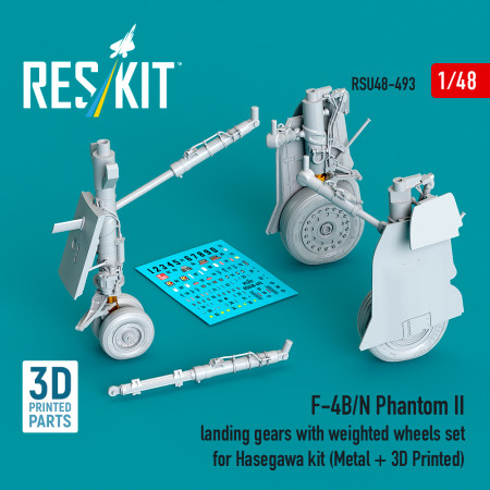 F-4B/N Phantom II landing gear with weighted wheels set for Hasegawa kit (Metal + 3D Printed) (1/48) Shop F-4B/N Phantom II landing gear with weighted wheels set for Hasegawa kit (Metal + 3D Printed) (1/48) Scale Plastic Models Kits. Accessories and Resin Parts. Reskit online Store