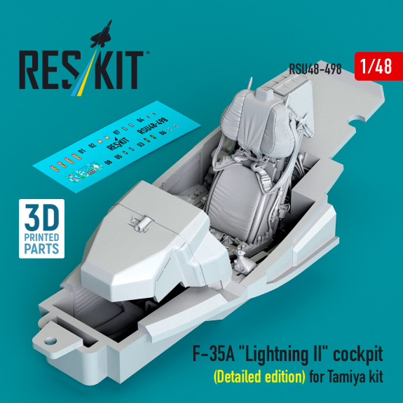 Shop F-35A "Lightning II" cockpit (Detailed edition) for Tamiya kit (3D Printed) (1/48) Scale Plastic Models Kits. Accessories and Resin Parts. Reskit online Store