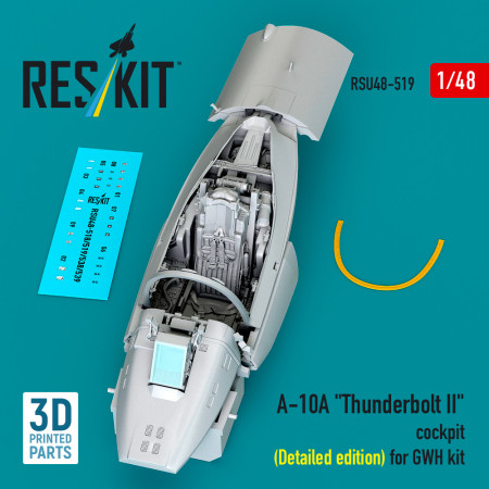 Shop A-10A "Thunderbolt II" cockpit (Detailed edition) for GWH kit (3D Printed) (1/48) Scale Plastic Models Kits. Accessories and Resin Parts. Reskit online Store