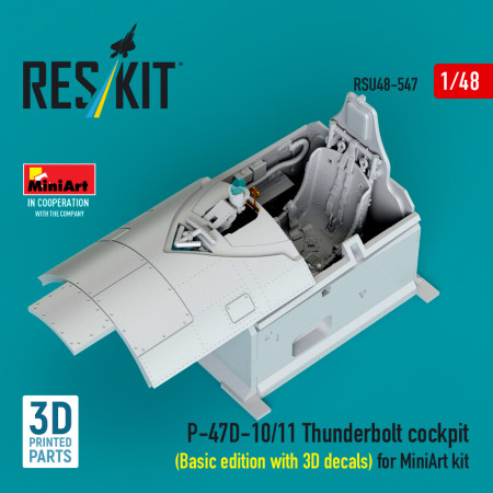 Shop P-47D-10/11 Thunderbolt cockpit (Basic edition with 3D decals) for MiniArt kit (3D Printed) (1/48) Scale Plastic Models Kits. Accessories and Resin Parts. Reskit online Store