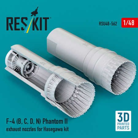 Shop F-4 (B, C, D, N) Phantom II exhaust nozzles for Hasegawa kit (3D Printed) (1/48) Scale Plastic Models Kits. Accessories and Resin Parts. Reskit online Store