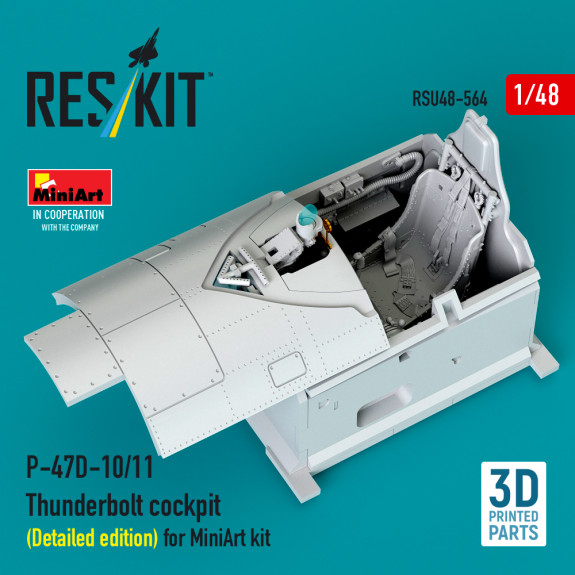 Shop P-47D-10/11 Thunderbolt cockpit (Detailed edition) for MiniArt kit (3D Printed) (1/48) Scale Plastic Models Kits. Accessories and Resin Parts. Reskit online Store