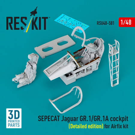 SEPECAT Jaguar GR.1/GR.1A кабіна пілота (Деталізована версія) для набору Airfix (3Д-друк) (1/48) Купити SEPECAT Jaguar GR.1/GR.1A кабіна пілота (Деталізована версія) для набору Airfix (3Д-друк) (1/48) Збірні пластикові моделі. Аксесуари та смоляні запчастини деталі. Інтернет магазин Reskit