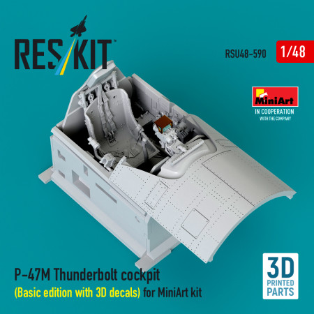 Shop P-47M Thunderbolt cockpit (Basic edition with 3D decals) for MiniArt kit (3D Printed) (1/48) Scale Plastic Models Kits. Accessories and Resin Parts. Reskit online Store