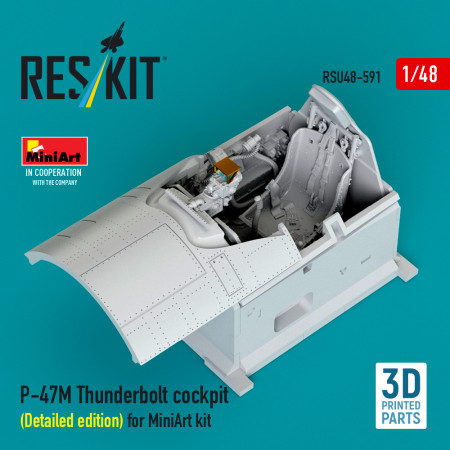 Shop P-47M Thunderbolt cockpit (Detailed edition) for MiniArt kit (3D Printed) (1/48) Scale Plastic Models Kits. Accessories and Resin Parts. Reskit online Store