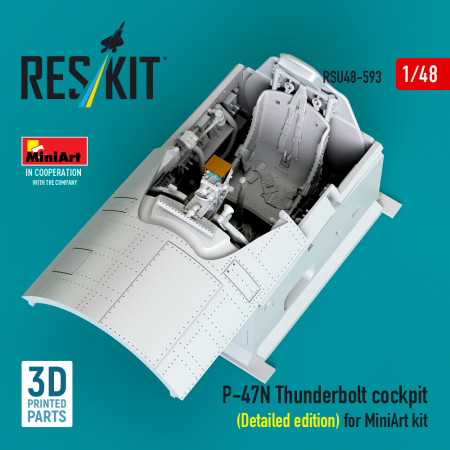 P-47N Thunderbolt cockpit (Detailed edition) for MiniArt kit (3D Printed) (1/48) Shop P-47N Thunderbolt cockpit (Detailed edition) for MiniArt kit (3D Printed) (1/48) Scale Plastic Models Kits. Accessories and Resin Parts. Reskit online Store