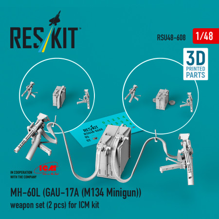 MH-60L (GAU-17A (M134 Minigun)) weapon set (2 pcs) for ICM kit (3D Printed) (1/48) Shop MH-60L (GAU-17A (M134 Minigun)) weapon set (2 pcs) for ICM kit (3D Printed) (1/48) Scale Plastic Models Kits. Accessories and Resin Parts. Reskit online Store