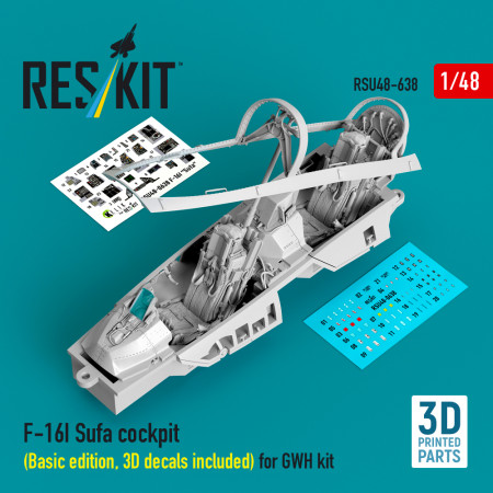 F-16I "Sufa" Кабіна пілотів (Базова версія, містить 3D-декалі) для набору GWH (3D-друк) (1/48) Купити F-16I "Sufa" Кабіна пілотів (Базова версія, містить 3D-декалі) для набору GWH (3D-друк) (1/48) Збірні пластикові моделі. Аксесуари та смоляні запчастини деталі. Інтернет магазин Reskit