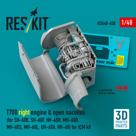 T700 правий двигун та відкриті мотогондоли (для SH-60B, SH-60F, HH-60H, MH-60R, MH-60S, MH-60L, UH-60A, HH-60) для набору ICM (3Д-друк) (1/48) Купити T700 правий двигун та відкриті мотогондоли (для SH-60B, SH-60F, HH-60H, MH-60R, MH-60S, MH-60L, UH-60A, HH-60) для набору ICM (3Д-друк) (1/48) Збірні пластикові моделі. Аксесуари та смоляні запчастини деталі. Інтернет магазин Reskit