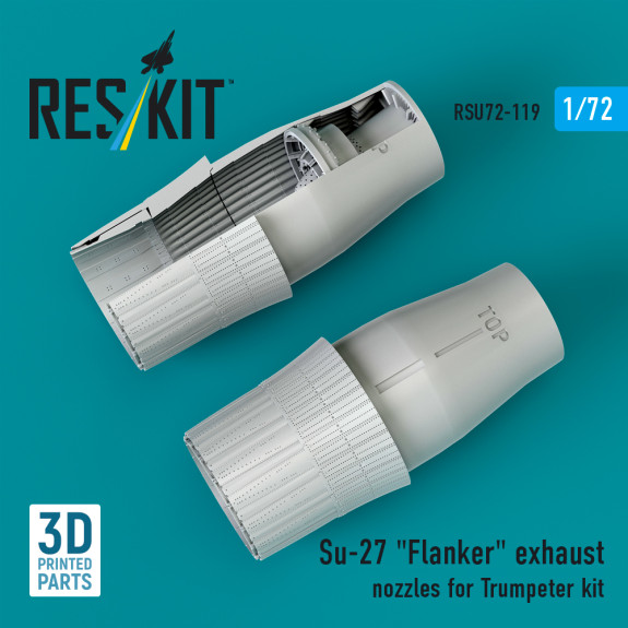 Shop Su-27 "Flanker" exhaust nozzles for Trumpeter kit (3D Printed) (1/72) Scale Plastic Models Kits. Accessories and Resin Parts. Reskit online Store