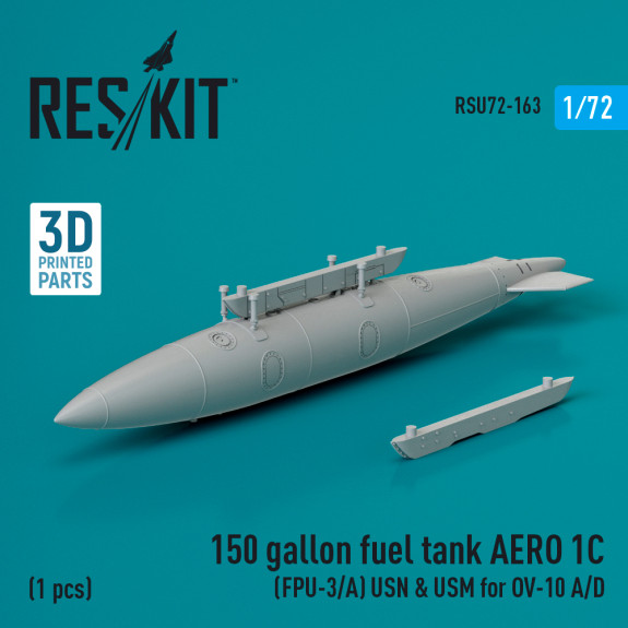 Shop 150 gallon fuel tank AERO 1C (FPU-3/A) USN & USM for OV-10 A/D (1 pcs) (3D Printed) (1/72) Scale Plastic Models Kits. Accessories and Resin Parts. Reskit online Store