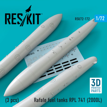 Rafale fuel tanks RPL 741 (2000L) (3 pcs) (3D Printed) (1/72) Shop Rafale fuel tanks RPL 741 (2000L) (3 pcs) (3D Printed) (1/72) Scale Plastic Models Kits. Accessories and Resin Parts. Reskit online Store