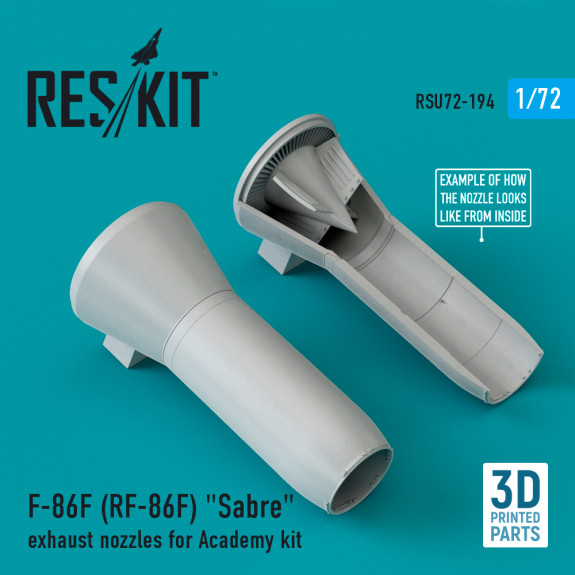 Shop F-86F (RF-86F) "Sabre" exhaust nozzles for Academy kit (3D Printed) (1/72) Scale Plastic Models Kits. Accessories and Resin Parts. Reskit online Store