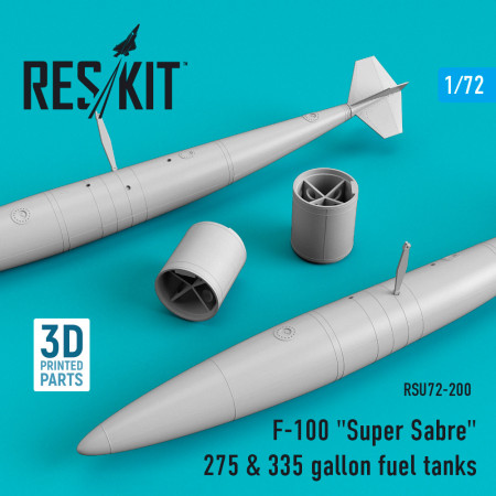 F-100 "Super Sabre" 275 & 335 gallon fuel tanks (1/72) Shop F-100 "Super Sabre" 275 & 335 gallon fuel tanks (1/72) Scale Plastic Models Kits. Accessories and Resin Parts. Reskit online Store
