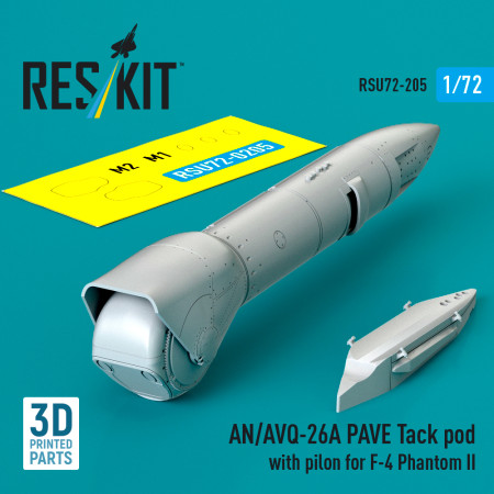 Shop AN/AVQ-26A PAVE Tack pod with pilon for F-4 Phantom II (3D Printed) (1/72) Scale Plastic Models Kits. Accessories and Resin Parts. Reskit online Store