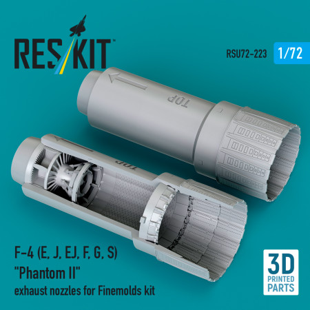 Shop F-4 (E, J, EJ, F, G, S) "Phantom II" exhaust nozzles for Finemolds kit (3D Printed) (1/72) Scale Plastic Models Kits. Accessories and Resin Parts. Reskit online Store
