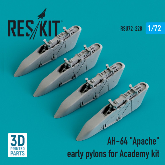 AH-64 "Apache" early pylons for Academy kit (3D Printed) (1/72) Shop AH-64 "Apache" early pylons for Academy kit (3D Printed) (1/72) Scale Plastic Models Kits. Accessories and Resin Parts. Reskit online Store