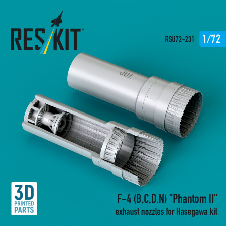 Shop F-4 (B, C, D, N) "Phantom II" exhaust nozzles for Hasegawa kit (3D Printed) (1/72) Scale Plastic Models Kits. Accessories and Resin Parts. Reskit online Store