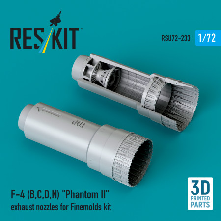 Shop F-4 (B, C, D, N) "Phantom II" exhaust nozzles for Finemolds kit (3D Printed) (1/72) Scale Plastic Models Kits. Accessories and Resin Parts. Reskit online Store
