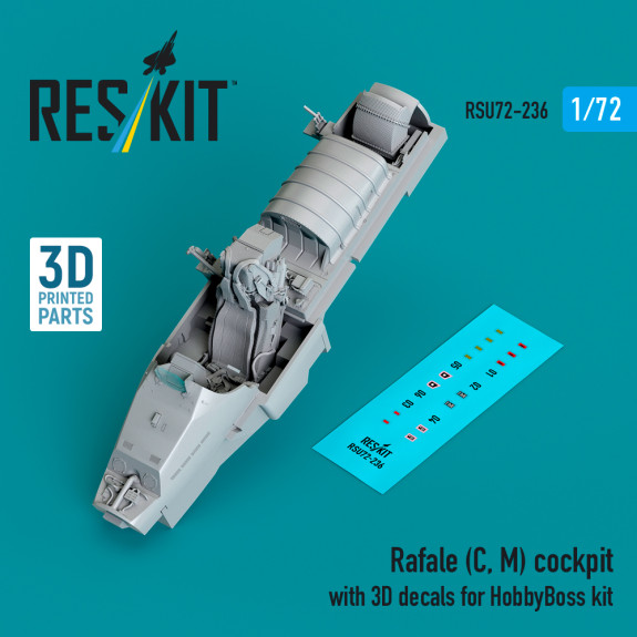 Shop Rafale (C, M) cockpit with 3D decals for HobbyBoss kit (3D Printed) (1/72) Scale Plastic Models Kits. Accessories and Resin Parts. Reskit online Store