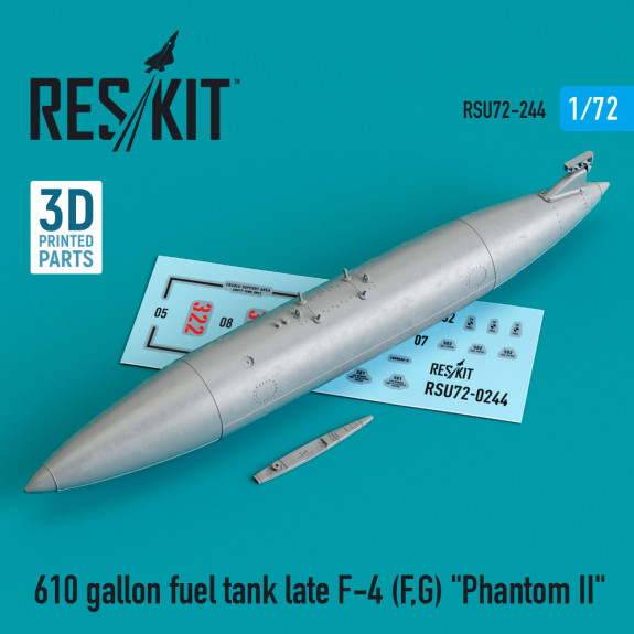 Shop 610 gallon fuel tank late F-4 (F, G) "Phantom II" (3D Printed) (1/72) Scale Plastic Models Kits. Accessories and Resin Parts. Reskit online Store