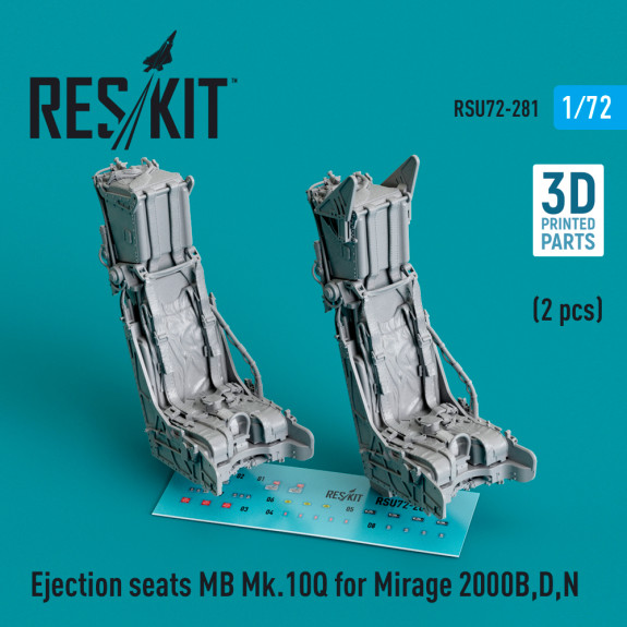 Shop Ejection seats MB Mk.10Q for Mirage 2000B,D,N (2 pcs) (3D Printed) (1/72) Scale Plastic Models Kits. Accessories and Resin Parts. Reskit online Store