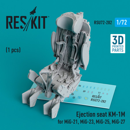 Shop Ejection seat KM-1M for MiG-21, MiG-23, MiG-25, MiG-27 (1 pcs) (3D Printed) (1/72) Scale Plastic Models Kits. Accessories and Resin Parts. Reskit online Store