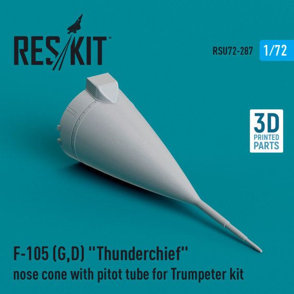 F-105 (G,D) "Thunderchief" nose cone with pitot tube for Trumpeter kit (3D Printed) (1/72) Shop F-105 (G,D) "Thunderchief" nose cone with pitot tube for Trumpeter kit (3D Printed) (1/72) Scale Plastic Models Kits. Accessories and Resin Parts. Reskit online Store