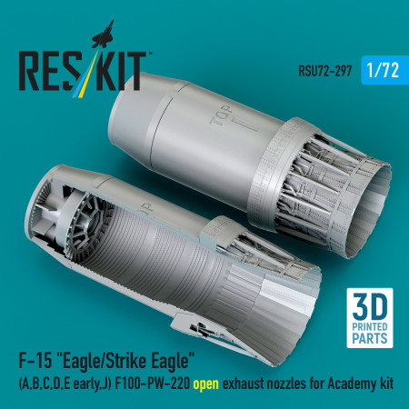 Shop F‑15 "Eagle/Strike Eagle" (A, B, C, D, E early, J) F100-PW-220 open exhaust nozzles for Academy kit (3D Printed) (1/72) Scale Plastic Models Kits. Accessories and Resin Parts. Reskit online Store