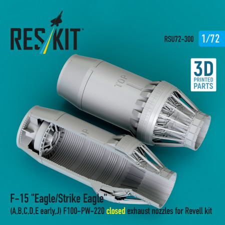 Shop F‑15 "Eagle/Strike Eagle" (A, B, C, D, E early, J) F100-PW-220 closed exhaust nozzles for Revell kit (3D Printed) (1/72) Scale Plastic Models Kits. Accessories and Resin Parts. Reskit online Store