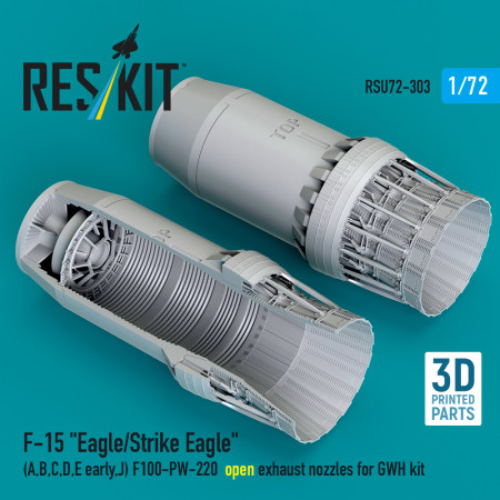Shop F-15 "Eagle/Strike Eagle" (A,B,C,D,E early,J) F100-PW-220  open exhaust nozzles for GWH kit (3D Printed) (1/72) Scale Plastic Models Kits. Accessories and Resin Parts. Reskit online Store