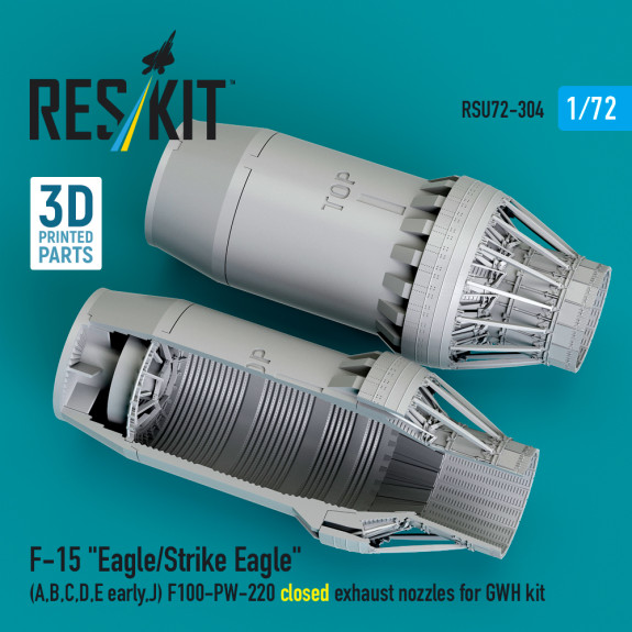 Shop F-15 "Eagle/Strike Eagle" (A,B,C,D,E early,J) F100-PW-220 closed exhaust nozzles for GWH kit (3D Printed) (1/72) Scale Plastic Models Kits. Accessories and Resin Parts. Reskit online Store