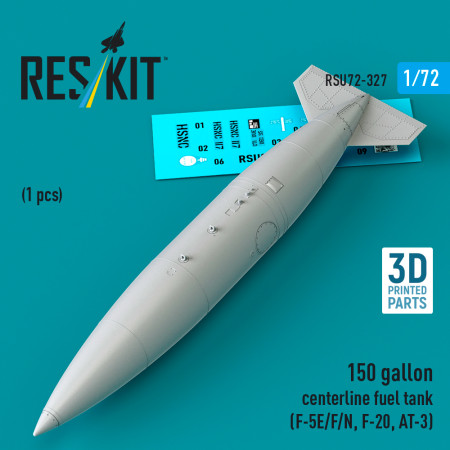 Shop 150 gallon centerline fuel tank (F-5E/F/N, F-20, AT-3) (1 pcs) (3D Printed) (1/72) Scale Plastic Models Kits. Accessories and Resin Parts. Reskit online Store
