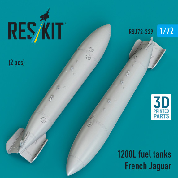 Shop 1200 L fuel tanks French Jaguar (2 pcs) (3D Printed) (1/72) Scale Plastic Models Kits. Accessories and Resin Parts. Reskit online Store