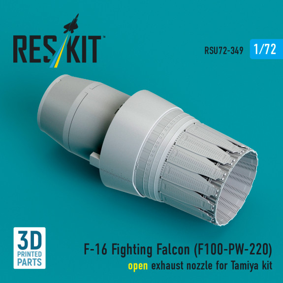 F-16 Fighting Falcon (F100-PW-220) open exhaust nozzle for Tamiya kit (3D Printed) (1/72) Shop F-16 Fighting Falcon (F100-PW-220) open exhaust nozzle for Tamiya kit (3D Printed) (1/72) Scale Plastic Models Kits. Accessories and Resin Parts. Reskit online Store