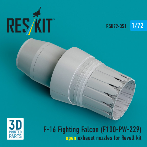 F-16 Fighting Falcon (F100-PW-229) open exhaust nozzle for Revell kit (3D Printed) (1/72) Shop F-16 Fighting Falcon (F100-PW-229) open exhaust nozzle for Revell kit (3D Printed) (1/72) Scale Plastic Models Kits. Accessories and Resin Parts. Reskit online Store