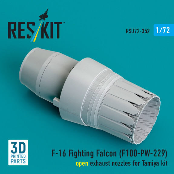 F-16 Fighting Falcon (F100-PW-229) open exhaust nozzle for Tamiya kit (3D Printed) (1/72) Shop F-16 Fighting Falcon (F100-PW-229) open exhaust nozzle for Tamiya kit (3D Printed) (1/72) Scale Plastic Models Kits. Accessories and Resin Parts. Reskit online Store