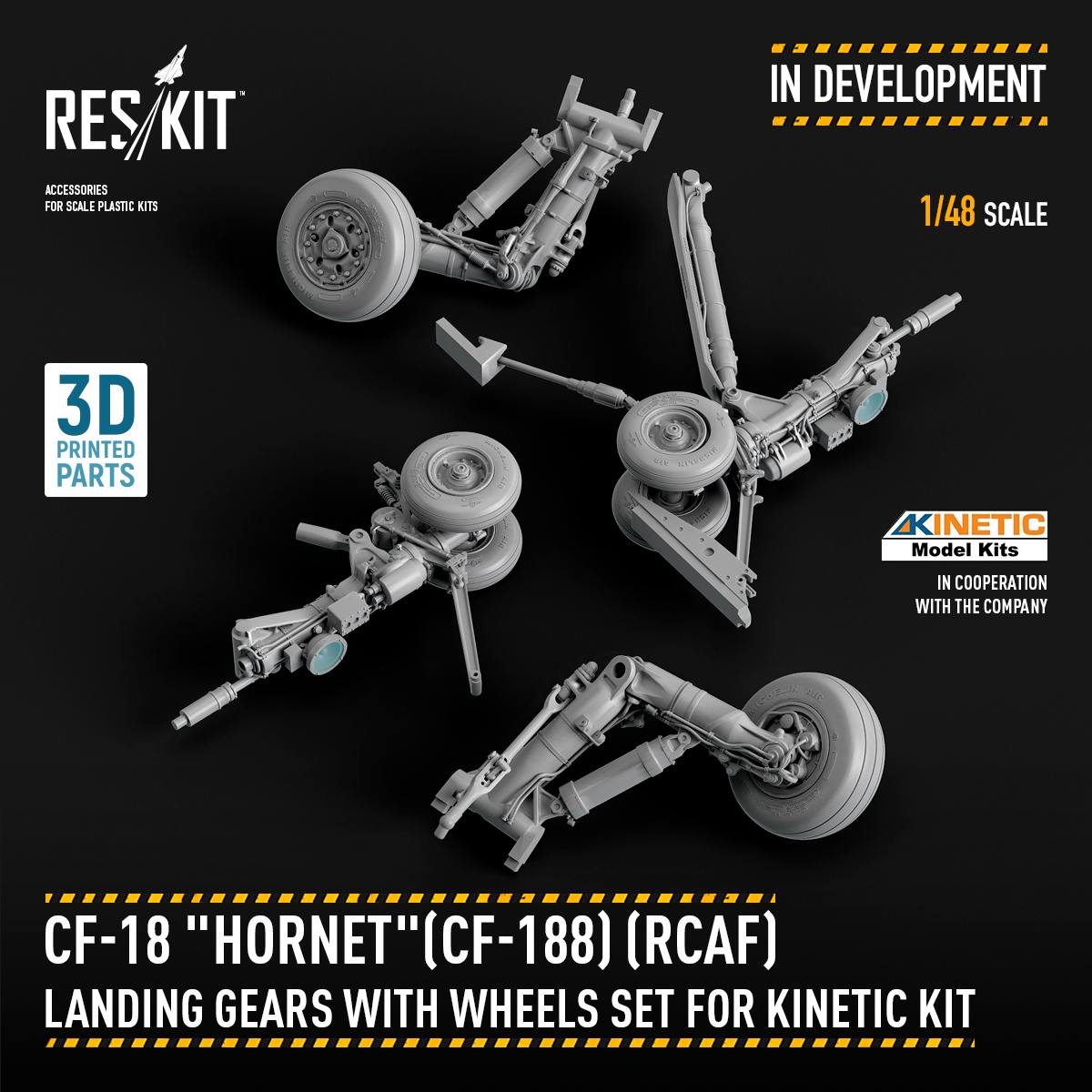 CF-18 "HORNET" (CF-188) Landing Gears with Wheels Set for Kinetic Kit
